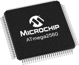 ATMEGA2560-16AU official Microchip exact MPN TQFP 100-pin package image