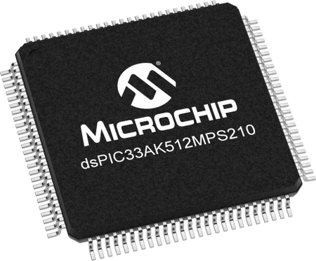 DSPIC33AK512MPS210-I/PT official Microchip 100-pin TQFP package image