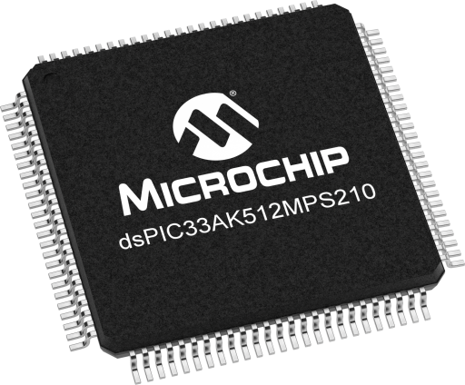 DSPIC33AK512MPS210-I/PT official Microchip 100-pin TQFP package image